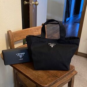 PRADA MILANO L’HOMME Toliet Pouch/Mini Canvas Tote NIB